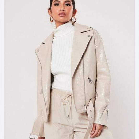 MISSGUIDED CROC BIKER JACKET - Picture 2 of 15